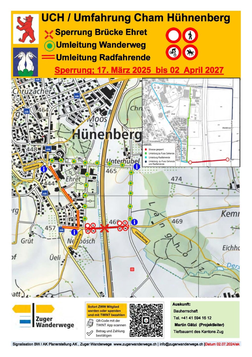 UCH Cham _ Hünenberg_ Sperrung Neu bis 02